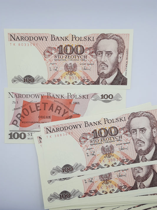 1988 - Narodowy Bank Polski, Poland - 100 (Sto) Polish Zlotych PLN Banknote UNC