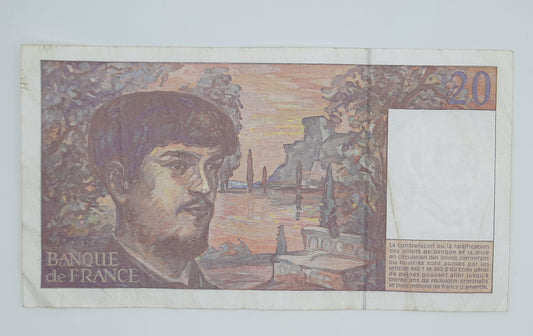 1997 Banque De France - 20 (Twenty) French Francs Banknote Serial No. D059 260550
