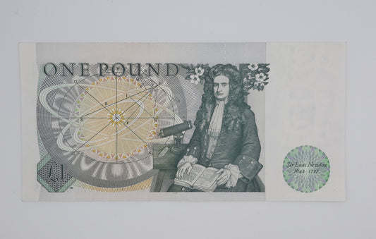 1981 Bank of ENGLAND, United Kingdom - £1 (One) British Pound Banknote, Serial No. DU71 975475