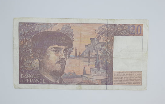 1997 Banque De France - 20 (Twenty) French Francs Banknote Serial No. G058 546411