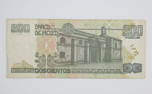 2007 El Banco De Mexico - 200 Mexican Pesos Banknote, Serial No. DM Q 5190720