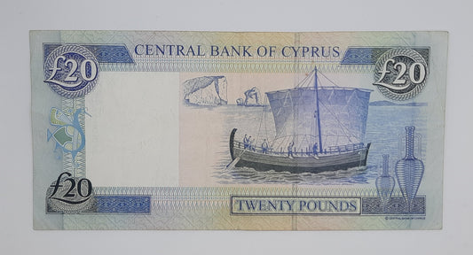 2004 Central Bank of Cyprus - 20 (Twenty) Cypriot Pounds Replacement Banknote Serial No. Z 542563