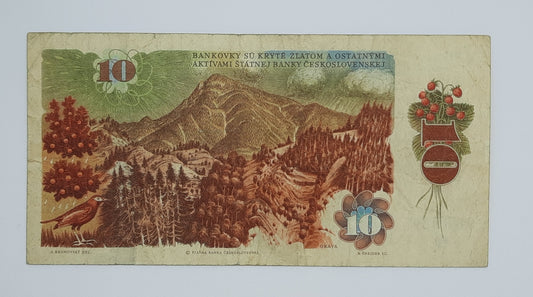1986 - States Bank of Czechoslovakia - 10 (Ten) Korun Banknote, Serial No. V36 996082 P-94