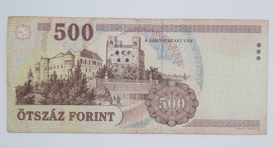 2002 Hungary, Magyar Nemzeti Bank - 500 Hungarian Forint HUF Banknote Serial No. EA 4011356 P-188b
