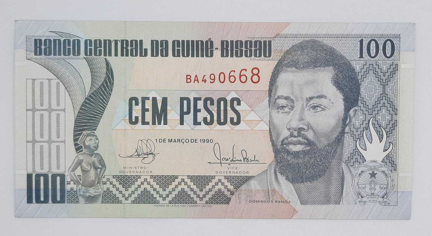 1990 Guinea-Bissau, Banco Central Da Guine-Bissau - 100 (Cem) Pesos Banknote P-11