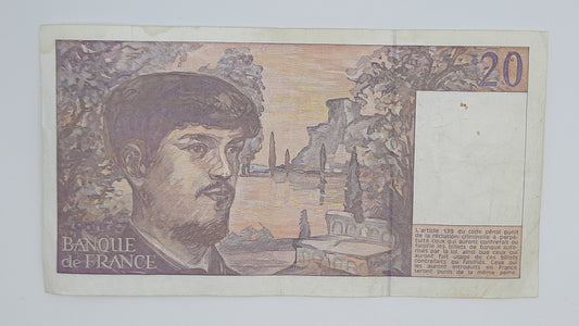 1993 Banque De France - 20 (Twenty) French Francs Banknote Serial No. L038 617004 P-151g