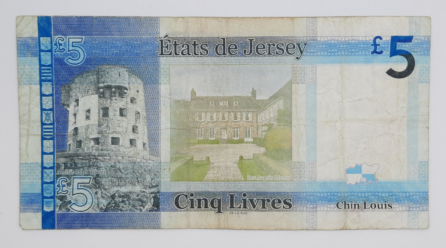 2010 States of Jersey, Channel Islands - 5 (Five) Jersey Pounds Banknote Serial No. AD 357239 P-33