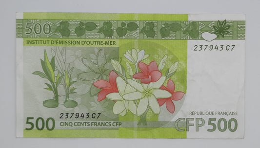 2014 French Pacific Territories, Institut d'Émission d'Outre-Mer - 500 CFP Francs Banknote Serial No. 23794 C7 P-5b