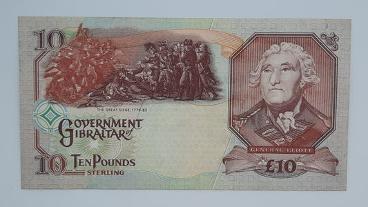 2006 - Government of Gibraltar - £10 (Ten) Gibraltar Pounds Banknote First Run Serial No. AA 721735 P-32