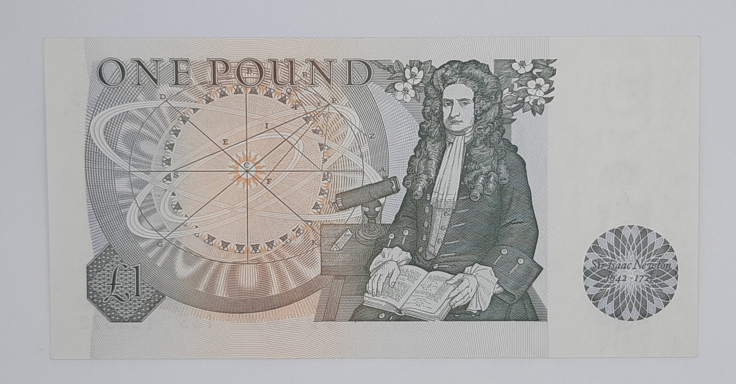 1978 Bank of ENGLAND, UK - £1 (One) British Pound Banknote Serial No.13S 165872 P-377a