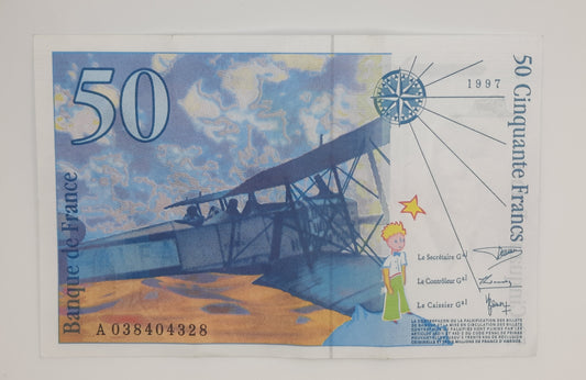 1997 Banque De France - 50 (Fifty) French Francs Banknote Serial No. A 038404328 P-157