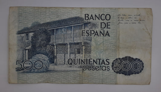 1979 Spain, Banco De Espana - 500 Spanish Pesetas Banknote ESP Serial No 1K 7395261 P-157
