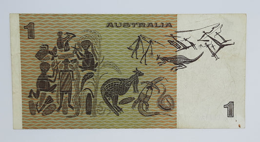 1982 Reserve Bank of Australia - 1 (One) AUD Australian Dollar Banknote Serial No. DKS 717110 P-42c
