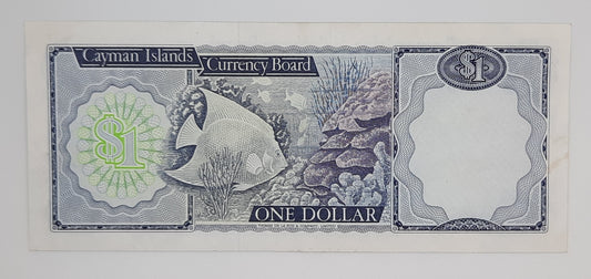 1974 Cayman Islands Currency Board - 1 (One) Dollar Banknote Serial NO. A5 362432 P-5d