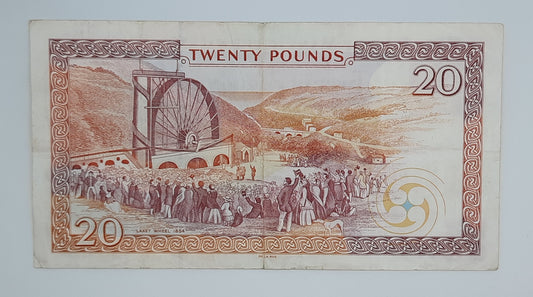 2007 Isle of Man Government - 20 Pounds Manx IMP Banknote Serial No. J 085609 P-47a