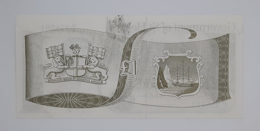 1979 Government of St. Helena - 1 (One) Pound SHP Banknote First Run Serial No. A1 358591 P-9