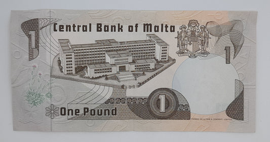 1967 (1979) Bank Centrali ta' Malta - 1 (One) Maltese Pound / Lira Banknote P-34b