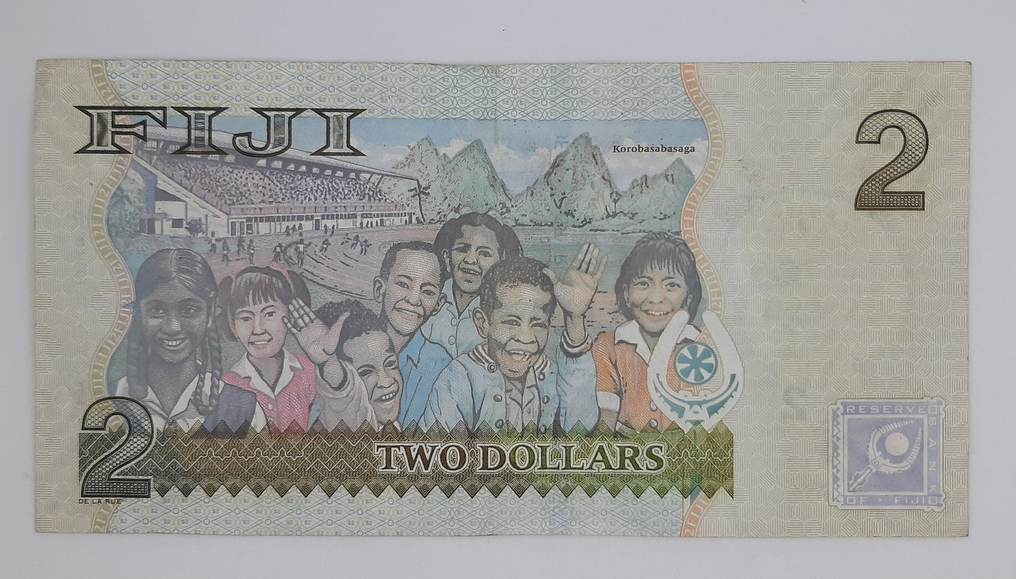 2007 Reserve Bank of Fiji - 2 (Two) Fiji Dollars Banknote Serial No. CR 556077 P-109a