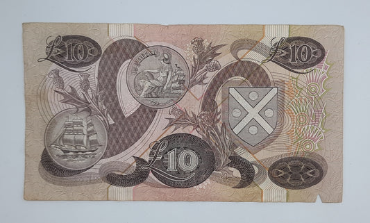 1986 The Bank of Scotland UK - £10 (Ten) Scottish Pounds Banknote Serial No. BR667384 P-113c