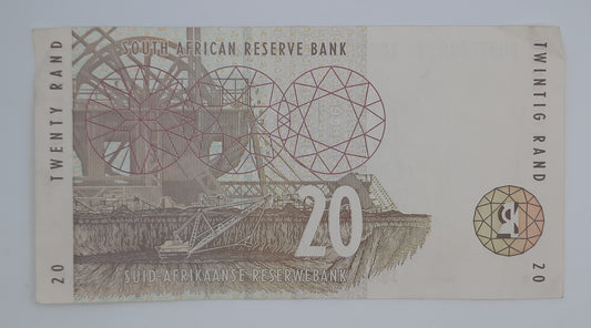 1999 South African Reserve Bank / 20 South African Rand ZAR Banknote Serial No. FH 0799393 B P-124b