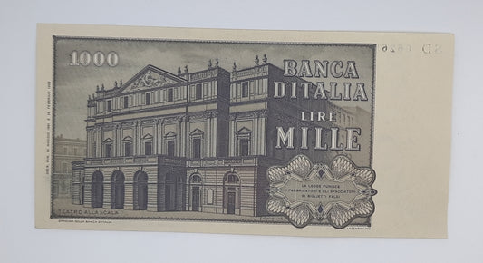 1981 Banca D'Italia, Italy - 1000 Italian Lire ITL Banknote P-109b Serial No. SD 062651 S