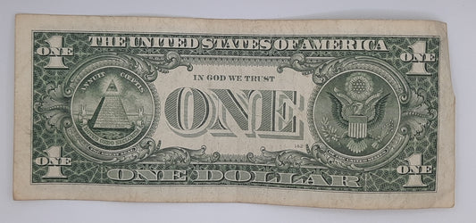 1995 United States of America - 1 (One) US Dollar Federal Reserve Banknote P-471 Serial No. L 20496894 M