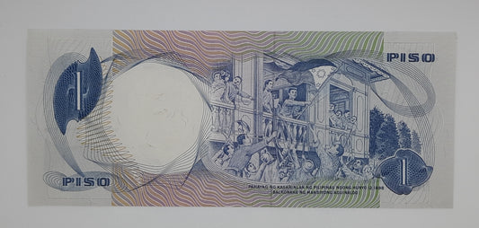 1969 Central Bank of The Philippines - 1 Piso / Peso Banknote P-142b Serial NO. NN 981493
