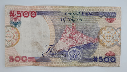 2017 NIGERIA, Central Bank of Nigeria - 500 Nigerian Naira Banknote P-30 Serial No. A62 544388