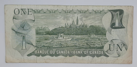 1973 Bank of Canada / Banque Du Canada - 1 (One) Canadian Dollar CAD Banknote P-85 Serial No. ALM 4356364
