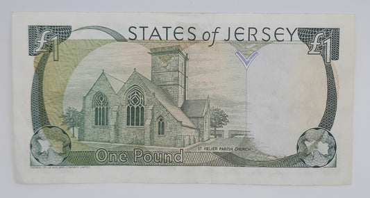 1989 States of Jersey, Channel Islands - 1 (One) Jersey Pound Banknote Serial No. FC 305233 P-15a