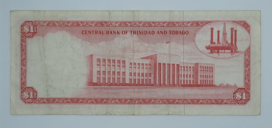1966 Trinidad and Tobago - 1 (One) Dollar Banknote Serial No. Z 359054 P-26b Queen Elizabth II