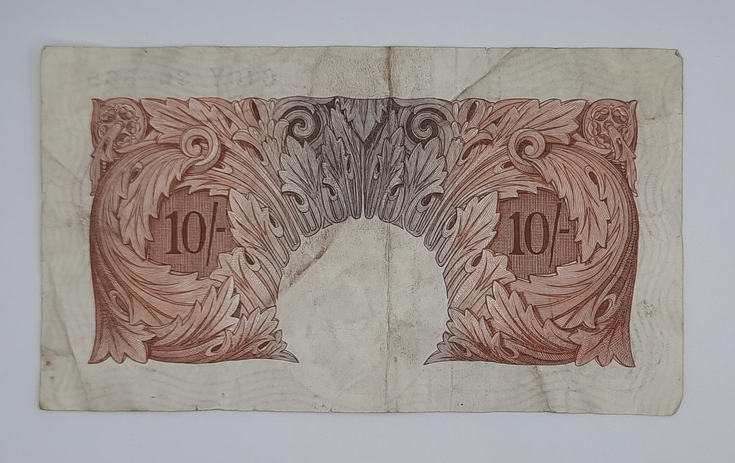 1955 Bank of ENGLAND, UK - 10 /- (Ten) British Shillings Banknote Serial No. C10Y 864665 B-271