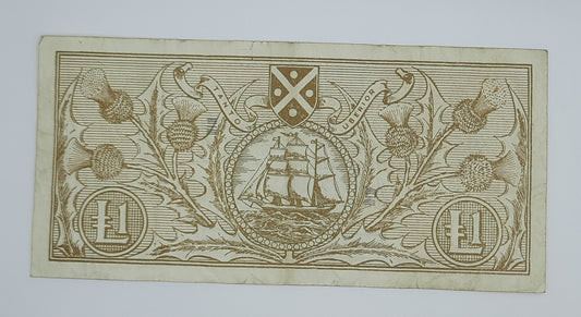 1967 The Bank of Scotland UK - £1 (One) Scottish Pound Banknote Serial No. BA 9394404 P-327a