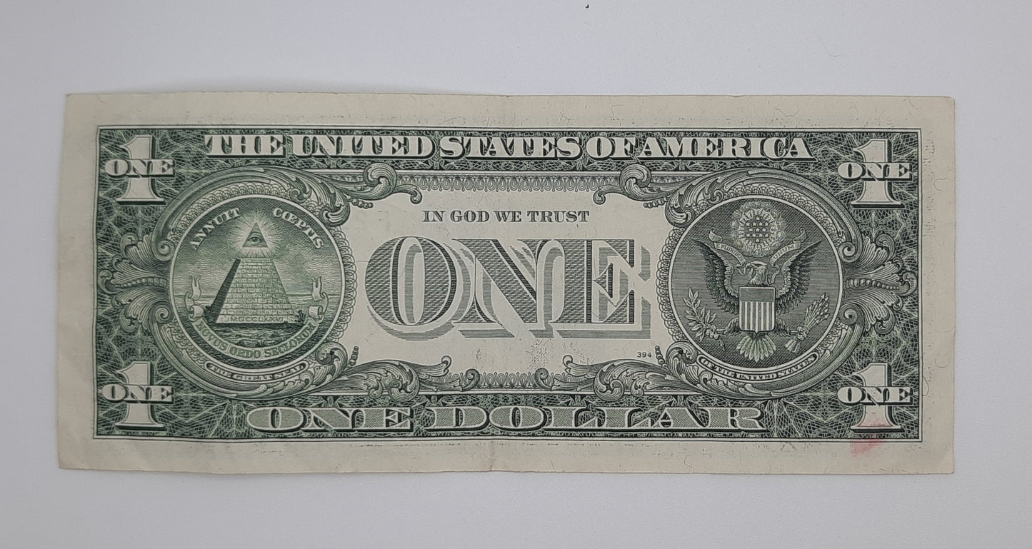 1995 United States of America - 1 (One) US Dollar Federal Reserve Banknote P-471 Serial No. F 21017554 K