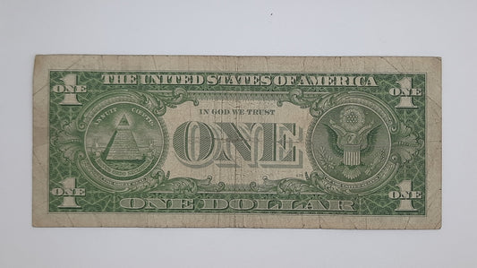 1963 United States of America - 1 (One) US Dollar Federal Reserve Banknote P-378 Serial No. G 28336593 A