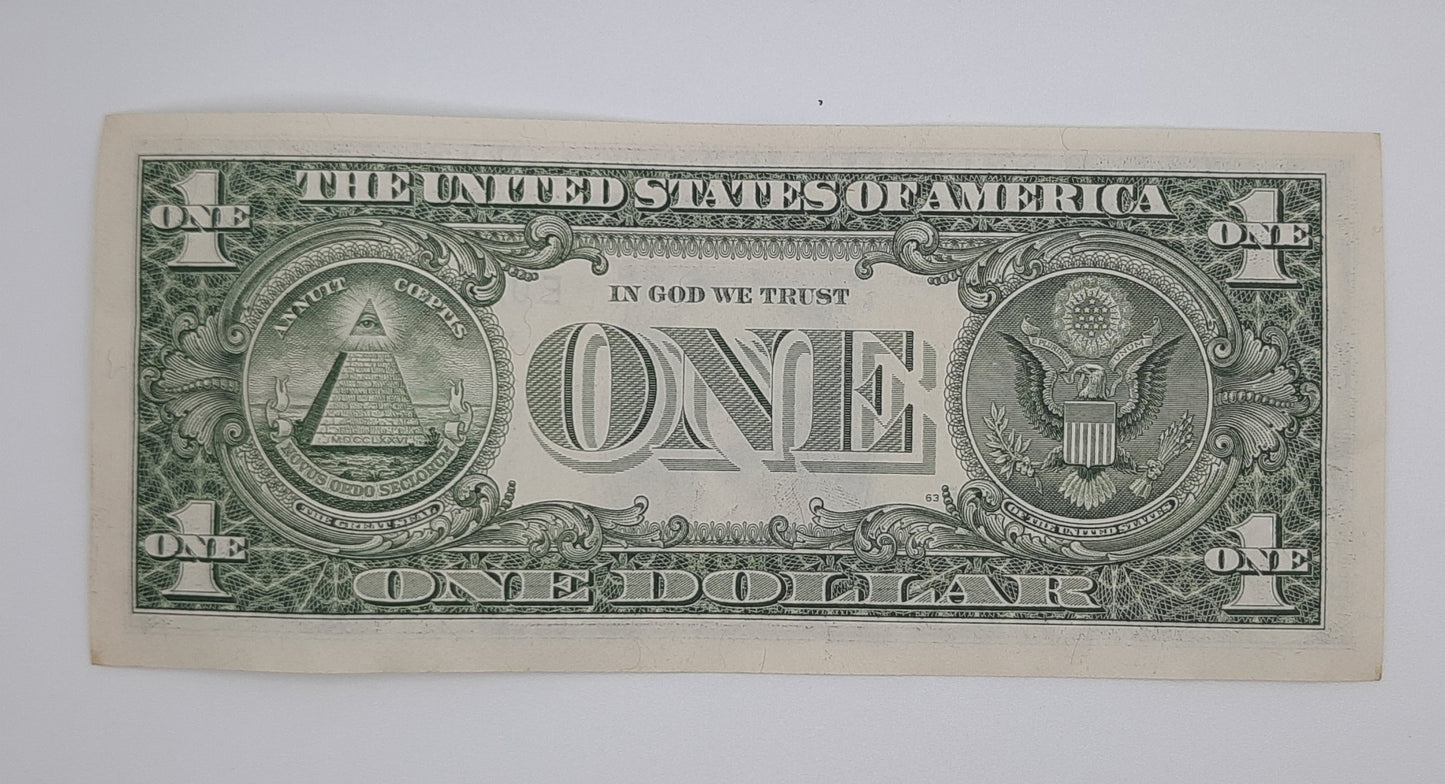 1985 United States of America - 1 (One) US Dollar Federal Reserve Banknote P-454 Serial No. E 02923625 E