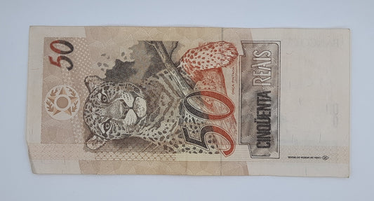 1994 Brazil, Banco Central Do Brasil - 50 Brazilian Reais Real Banknote P-246p Serial No. E 6932063602 A