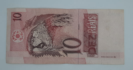 1997 Brazil, Banco Central Do Brasil - 10 Brazilian Reais Real Banknote P-245am Serial No. F 5494072631 C