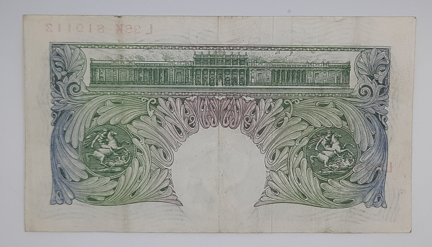 1955 Bank of ENGLAND, UK - £1 (One) British Pound Banknote Serial No. L98K 810112 B369b