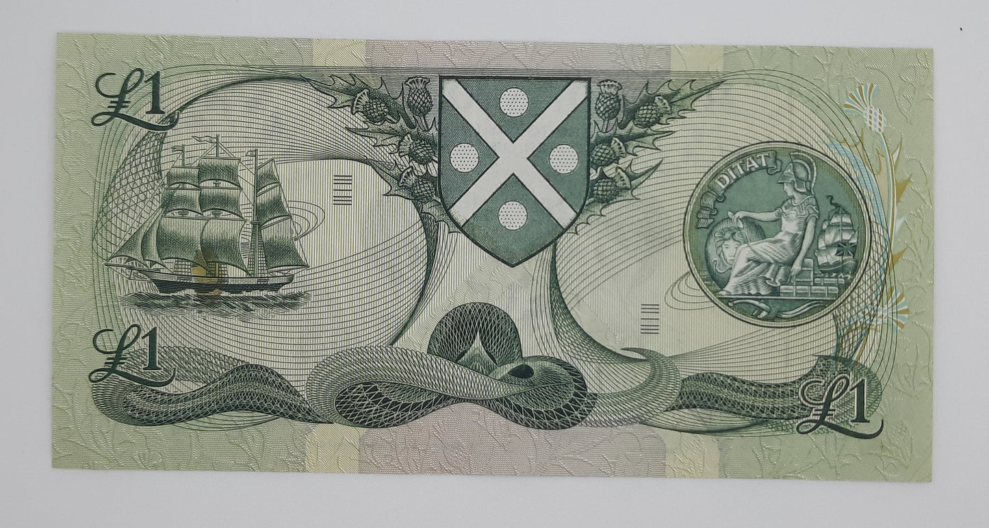 1981 The Bank of Scotland UK - £1 (One) Scottish Pound Banknote Serial No. D33 0418555 P-111