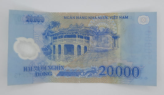 2007 Vietnam, Cong Hoa Xa Hoi Chu Nghia - 20000 Vietnamese Dong Banknote P-120b Serial No. EW 07612713