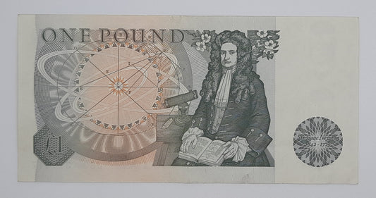 1978 Bank of ENGLAND, UK - £1 (One) British Pound Banknote Serial No. J53 371417 P-377a