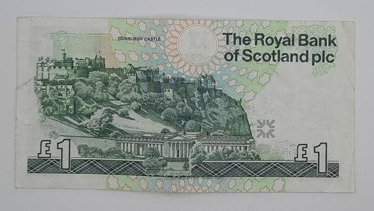 1988 The Royal Bank of Scotland UK - £1 (One) Scottish Pound Banknote P-356 Serial No. A68 505828