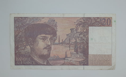 1995 Banque De France - 20 (Twenty) French Francs Banknote Serial No. G047 633010