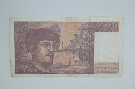 1997 Banque De France - 20 (Twenty) French Francs Banknote Serial No. D059 765274