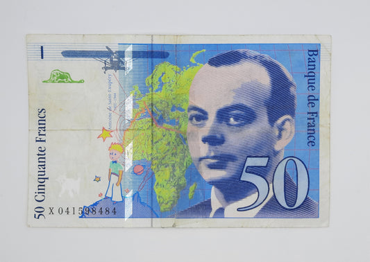 1997 Banque De France - 50 (Fifty) French Francs Banknote Serial No. X 041598484