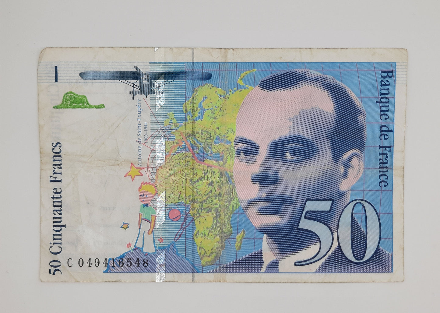 1999 Banque De France - 50 (Fifty) French Francs Banknote Serial No. C 049416548