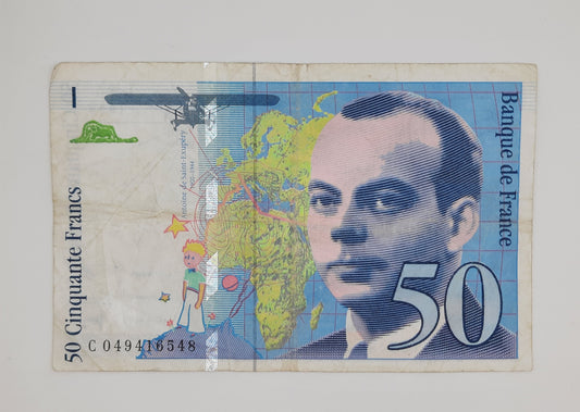 1999 Banque De France - 50 (Fifty) French Francs Banknote Serial No. C 049416548