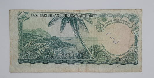 1965 Eastern Caribbean Currency Authority  - $5 Dollars Banknote REPLACEMENT Banknote Serial No Z1 295734