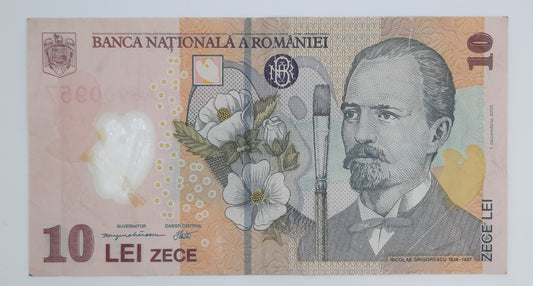 2008 - Romania, Banca Nationala A Romaniei - 10 (Ten) Romanian Lei Banknote Serial No. 126A 8900957 P-119